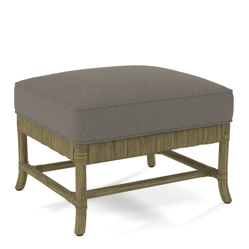 Lafayette Ottoman, Navy Beige Stripe; 0212-61, Nickel