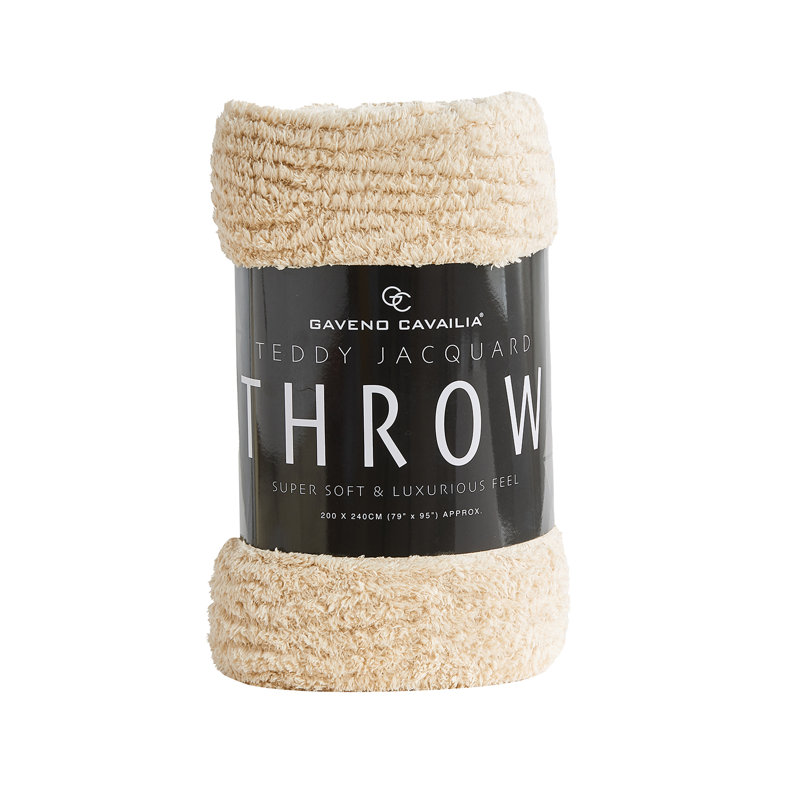 Ardith Standard Throw Blanket, Natural, 200cm W x 240cm L