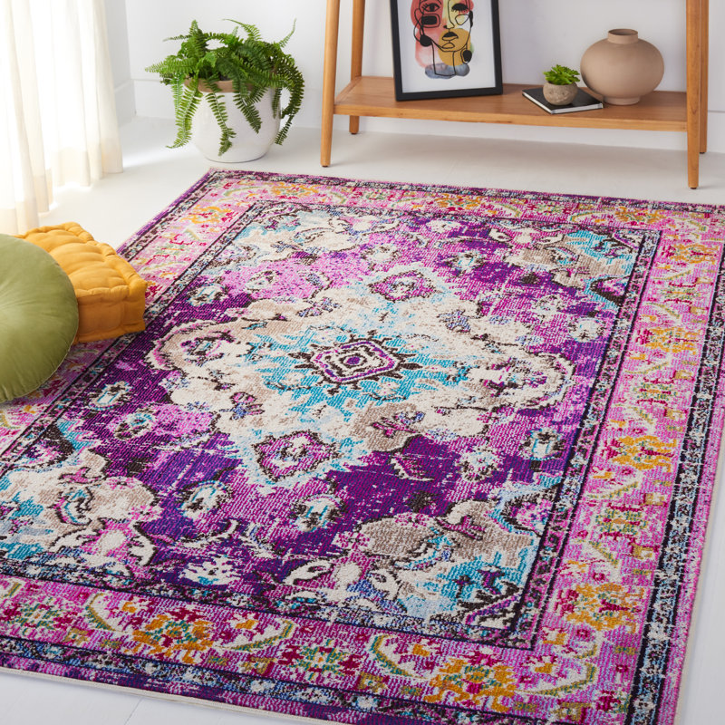 Tapis oriental Almyra, Rectangle 9 pi x 12 pi, Violet/Light Blue