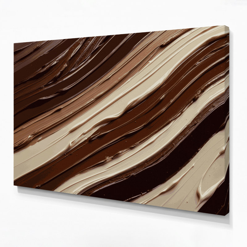 Toile horizontale rayée beige brun chocolat brun, H 8 po x l 10 po