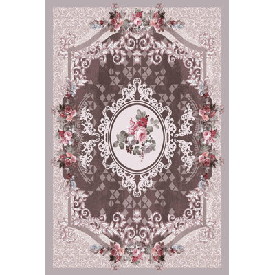 Stylish Woven Carpet (4 x 6 Feet), 100% Polyester, 0.3 in Pile Height | Antibacterial, Non-Slip PVC Dot Underside | Machine Washable, 3D Digital Printed Design | Perfect for Living Room, Bedroom & Office Decor