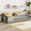 Lit plateforme simple avec support à livres intégré, structure en bois robuste, conception peu encombrante pour chambre d'enfant, gris-1322370493