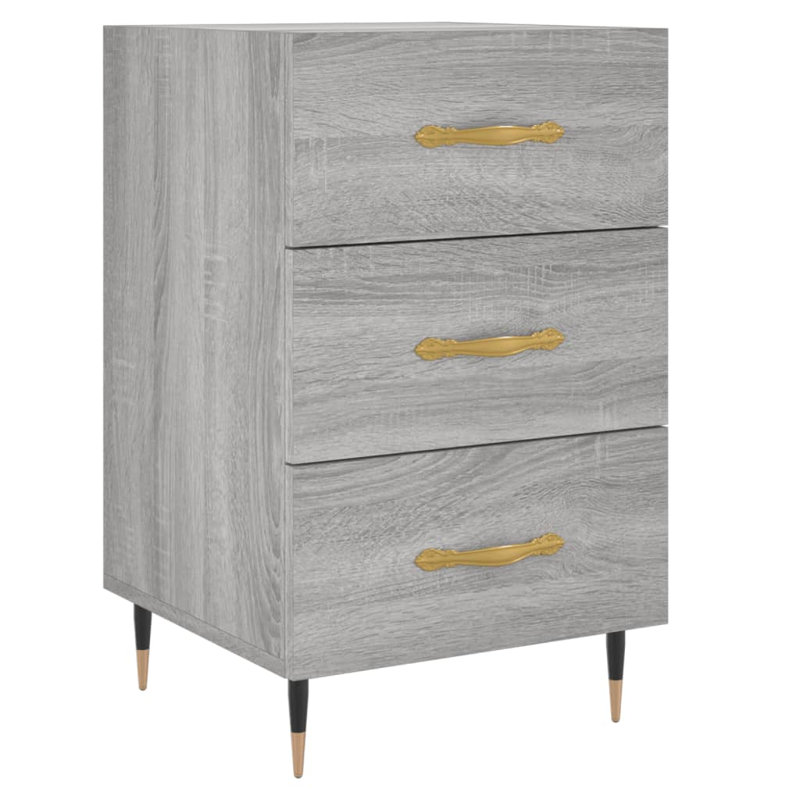 Deana 40cm W Manufactured Wood Bedside Table, Grey Sonoma