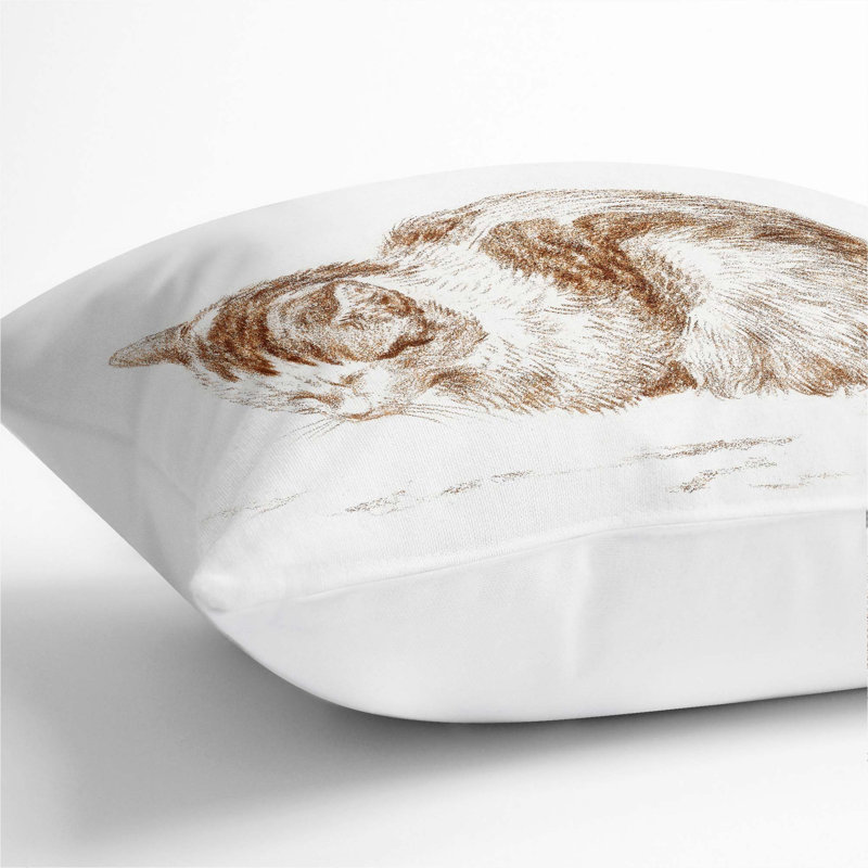Square Throw Cushion, 40cm H x 40cm W x 15cm D, White