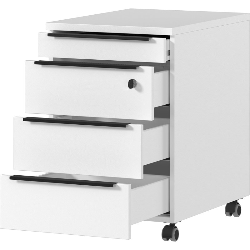 Mastandrea 63cm Wide 4 -Drawer Mobile File Cabinet, White