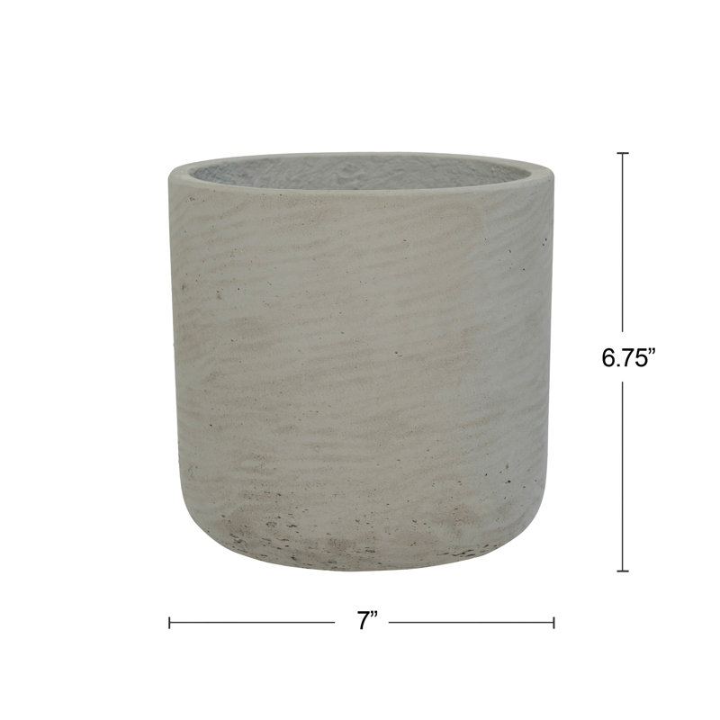 Bohemian Pots Handmade Fiberstone Planter, 7" H x 7" W x 7" D