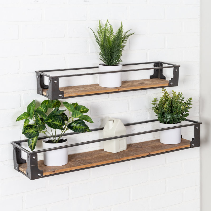 2 Piece Metal Floating Shelf