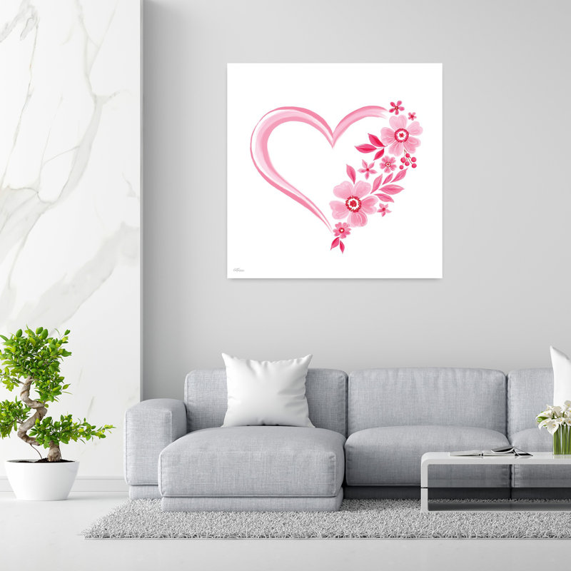Art floral abstrait romantique moderne, H 48 po x l 48 po