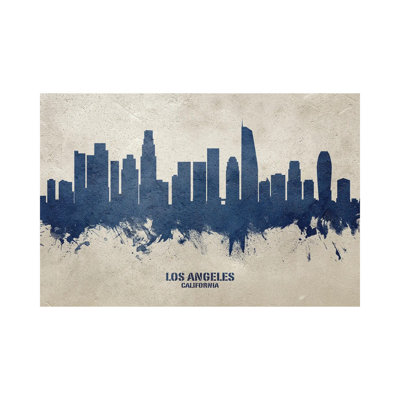 Los Angeles California Skyline Concrete by Michael Tompsett - Wrapped Canvas Gallery-Wrapped Canvas Giclée