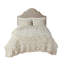 Ensemble de literie chic en chenille de coton, frange médaillon taupe, toutes saisons