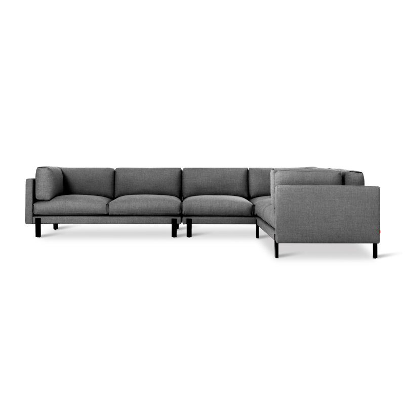 Silverlake XL Sectional, Andorra Pewter Performance Basketweave, Right Hand Facing