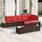 vidaXL Garden Sofa Set with Cushion 8 pcs Brown Poly Rattan-688519526