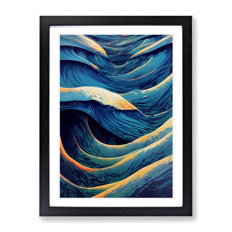 Marvellous Ocean Wave - Framed Print, 34cm H x 25cm W x 2cm D, Black