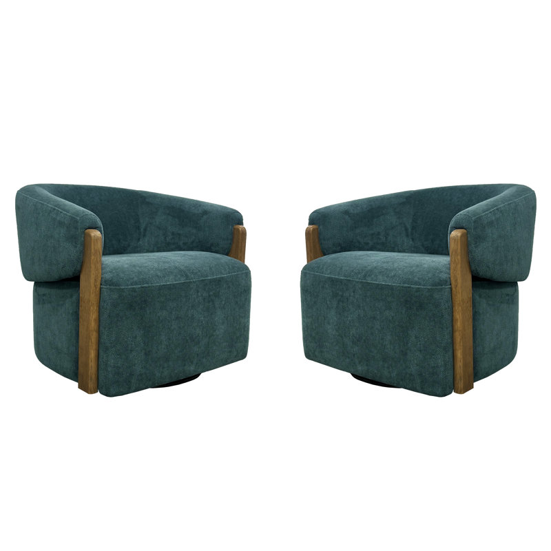Ensemble de deux fauteuils pivotants Drumack, Bleu sarcelle insulaire