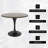 Heatherton 36" Round Dining Table with MDF Top Kitchen Table and Black Stainless Steel Pedestal Base Seats 2-4 Person-823705489