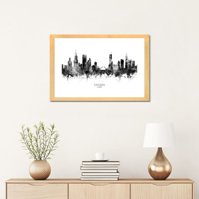 « Omaha Nebraska Skyline Name BW » par Michael Tompsett-impression d’art graphique