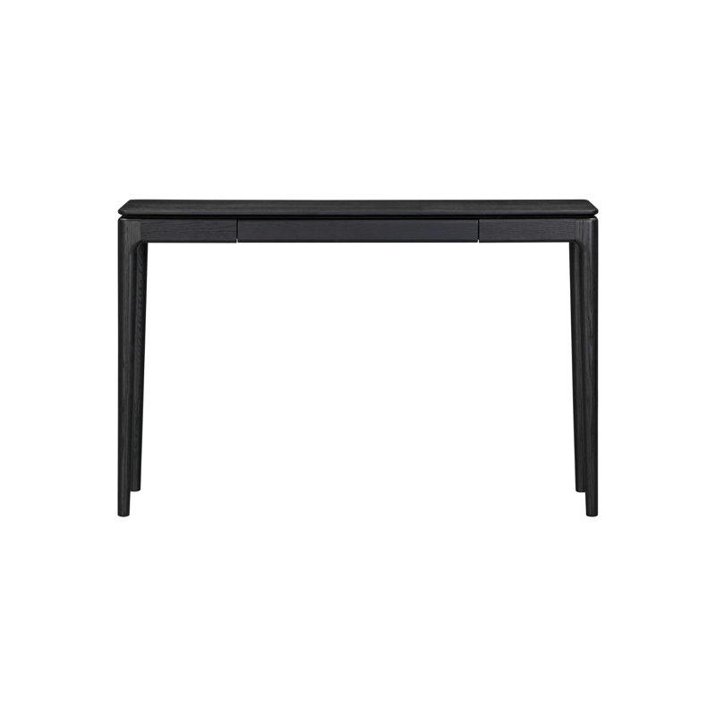 NTC Mingle 47-Inch Console Table, Modern Solid Wood Entryway Table with Hidden Drawer, Waterproof & Heat Resistant, Narrow Table for Hallway, Living Room & Foyer, Burnt Black