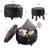 24inch Round Storage Ottoman, Set Of 2, Modern Pu Leather Coffee Table With Removable Top, Upholstered Ottoman With Storage Footrest Stool For Living Room, Bedroom (black)-1441434792