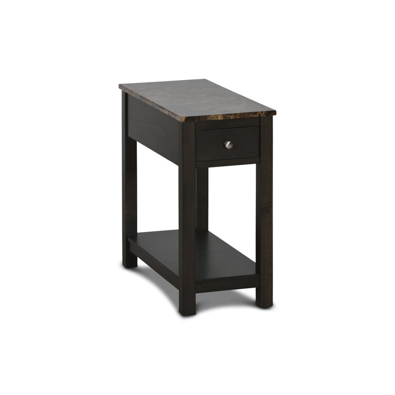 Table de bout à 1 tiroir avec rangement Morganton, Espresso