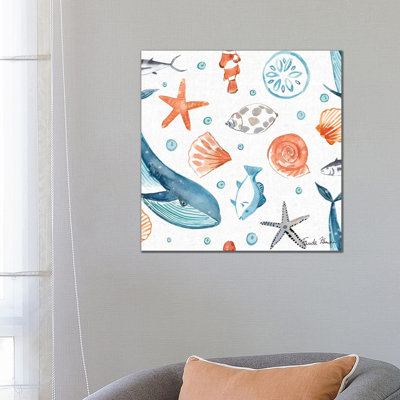 Whale Tale Pattern IA by Farida Zaman - Wrapped Canvas Painting