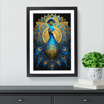 Peacock Geometric - Framed Print