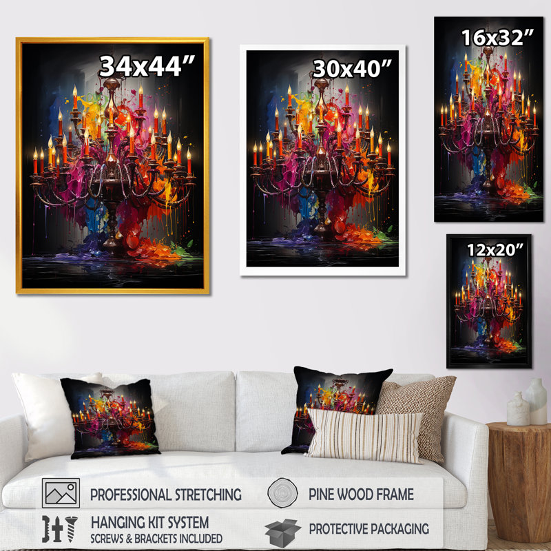 Lustre coloré Pop Art Glamour I - lustre, Toile tendue, H 44 po x l 34 po x P 1,5 po