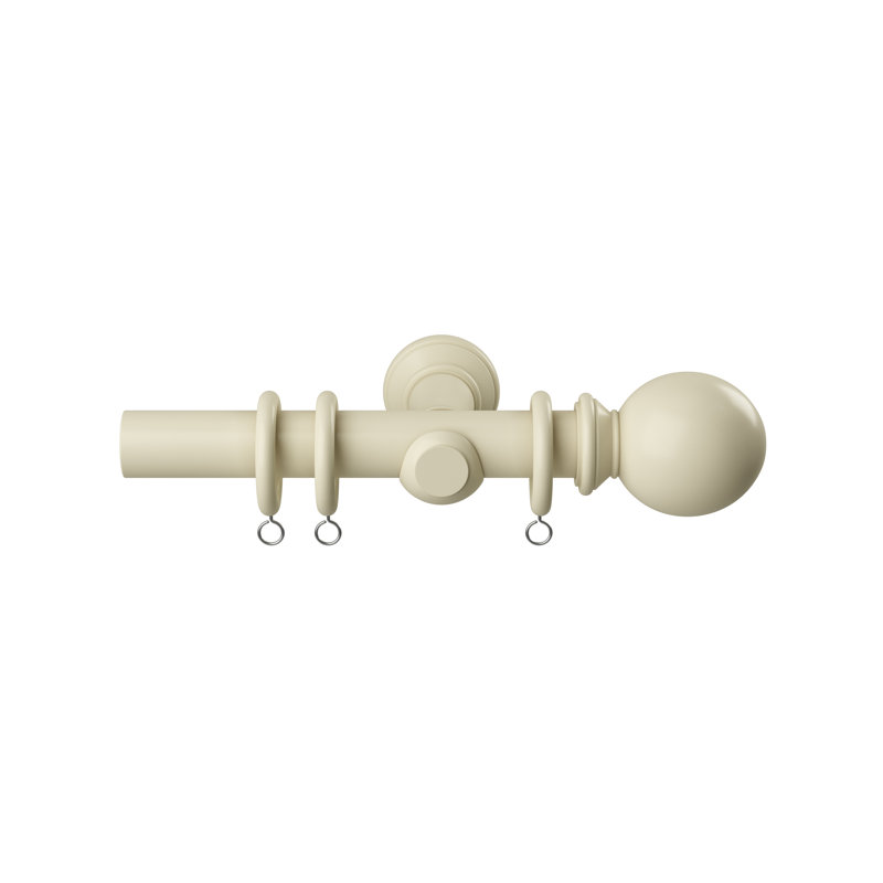 Phyllis 28mm Woodland Curtain Pole, Cream, 6.7cm H x 300cm W x 12.5cm D
