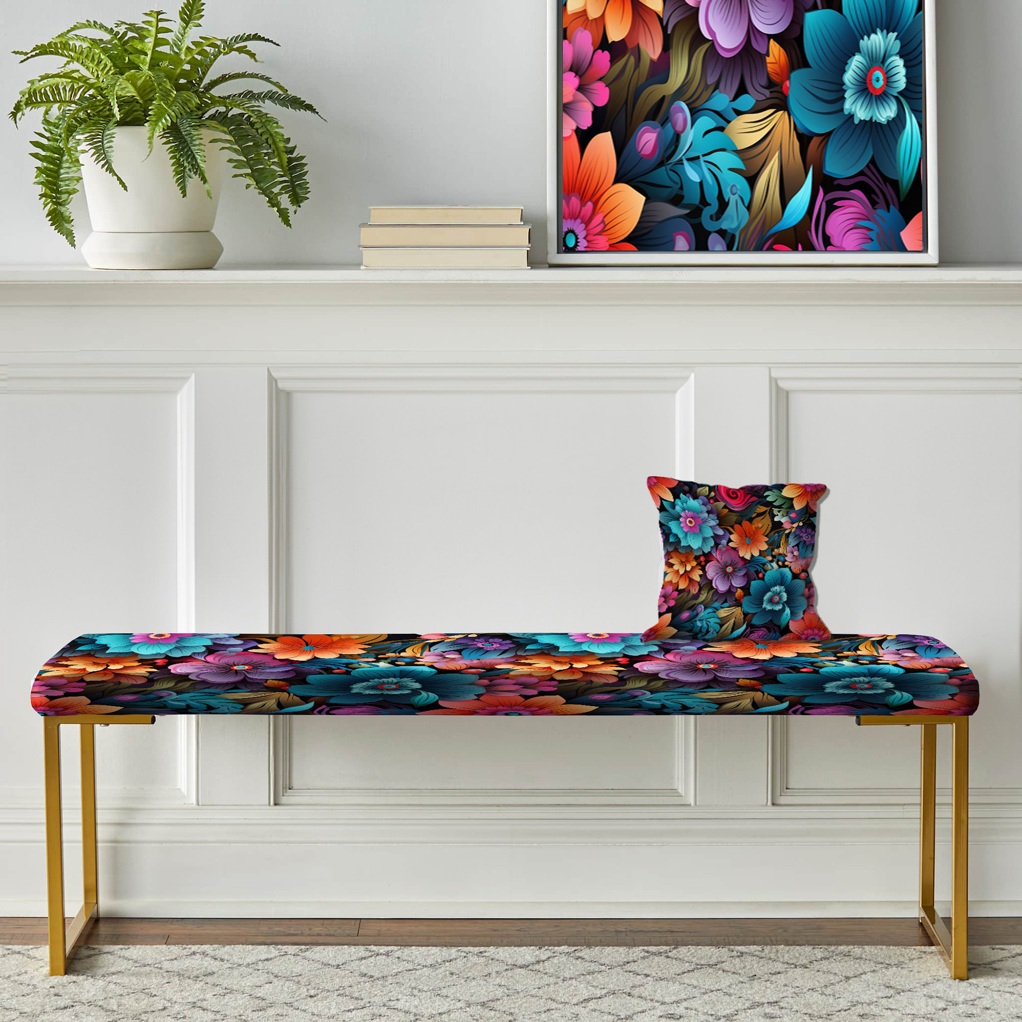 Design Art Eclectic Mandala Boho Pattern - Paisley Upholstered Gold ...