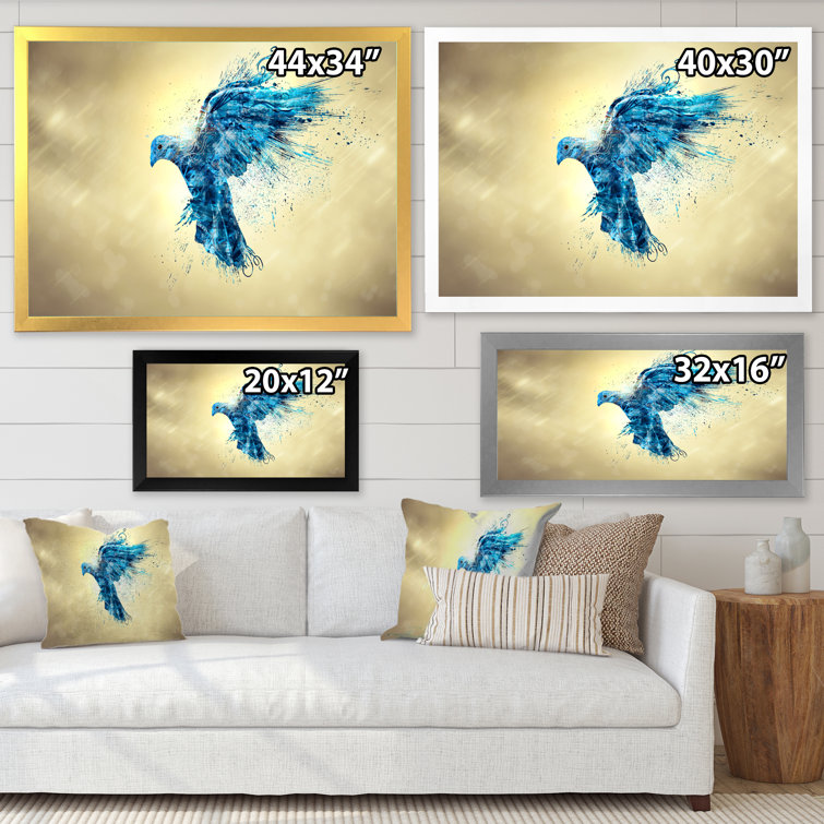 Winston Porter Blue Dove With Special Effects Framed On Canvas Print ...