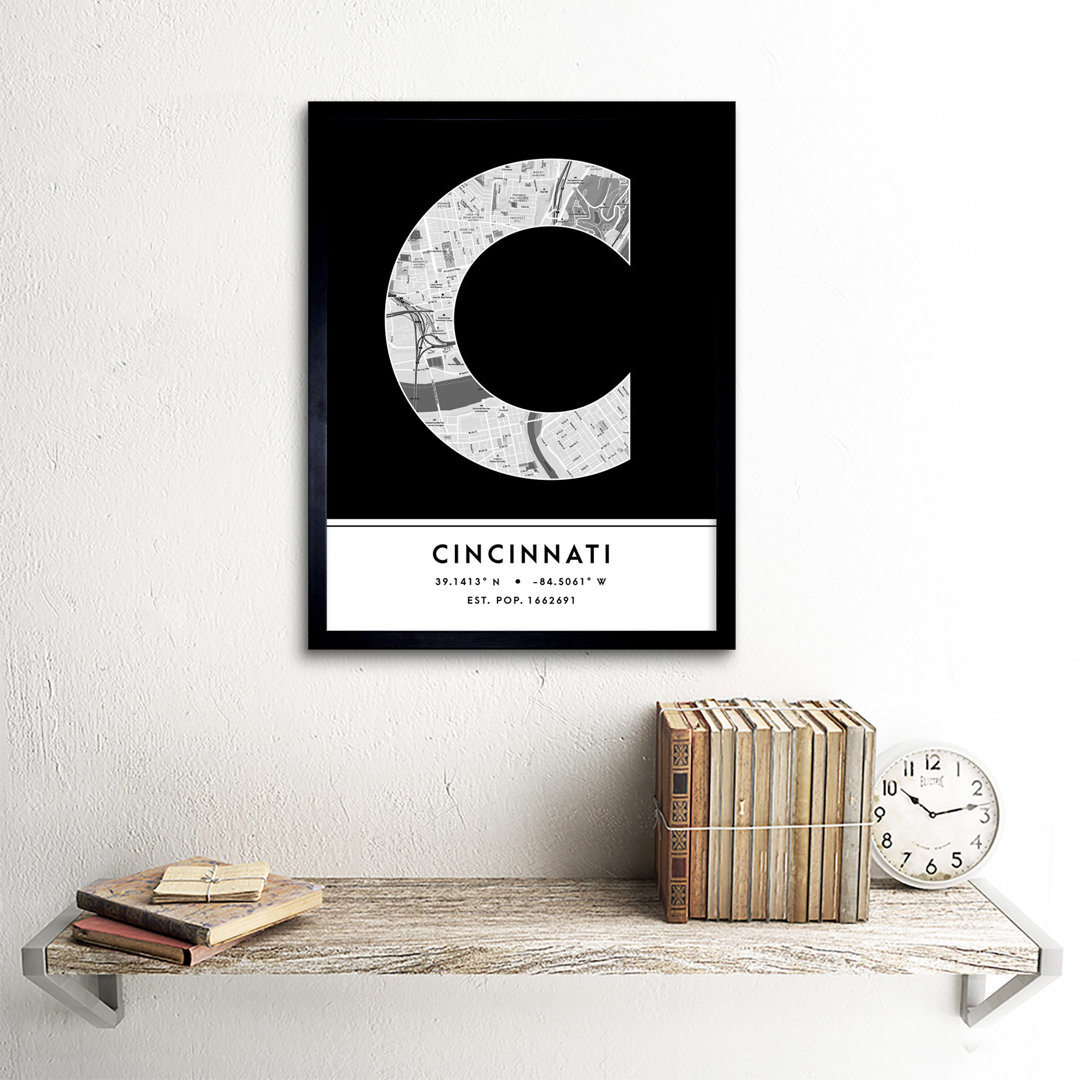Cincinnati Ohio United States City - Single Picture Frame Typography