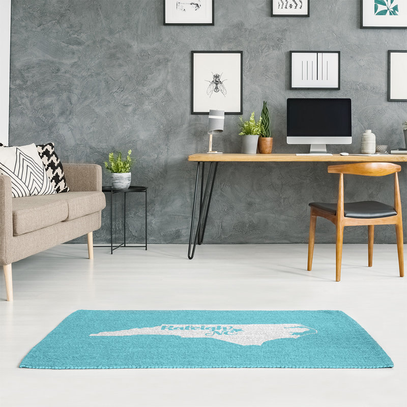 Tapis bleu de caroline du nord raleigh, Rectangle 5 pi x 7 pi