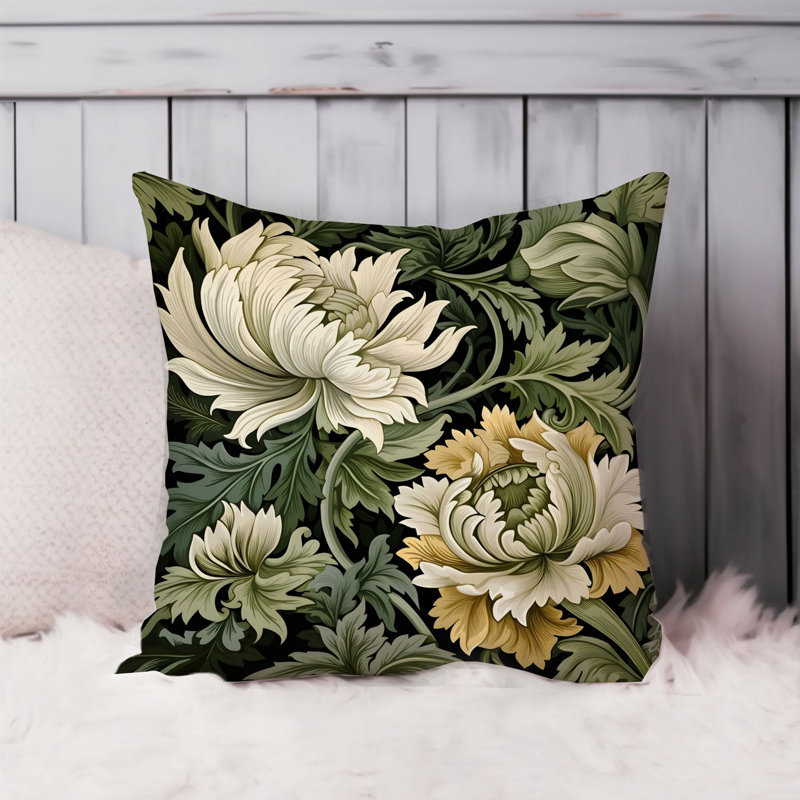 Botanical William Morris Floral Pattern II Botanicals Modern Cottage and Cottagecore, 20" x 20"