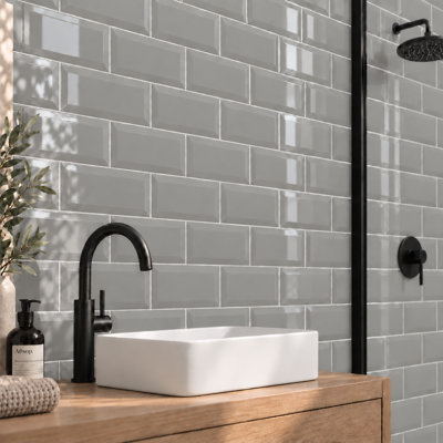  10cm x 20cm Bevelled Ceramic Subway Tile