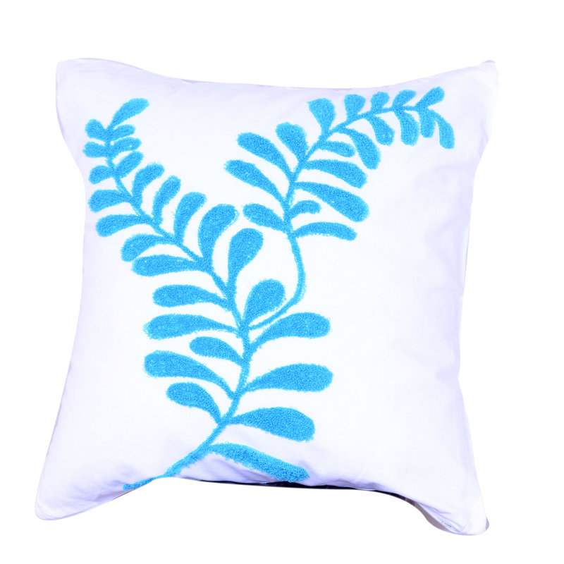Oliveri Embroidered Cotton Reversible Throw Pillow