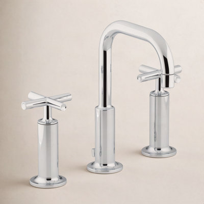 Purist Widespread Bathroom Faucet with Drain