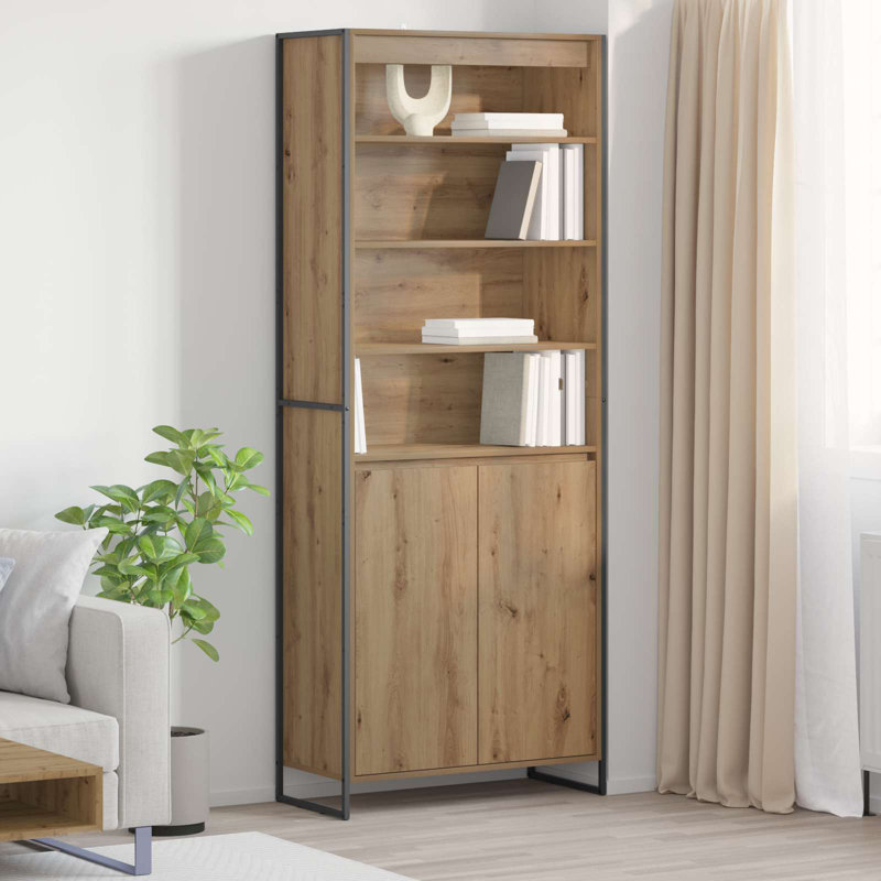 vidaXL Tall Cabinets with Storage with Door Engineered Wood Industrial Unit, Artisian Oak