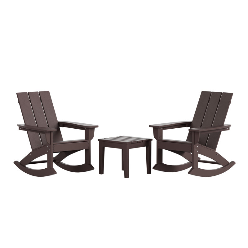 Chaise berçante d'extérieur en plastique Joubert, Brun foncé