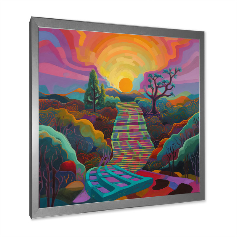 «Stairway To The Sun», impression sur toile, H 24 po x l 24 po x P 1 po, Cadre photo argenté