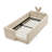 Twin Kids Upholstered Platform Bed, Cute Rabbit Ear Headboard with Safety Rail, Camel Boucle-2105365069