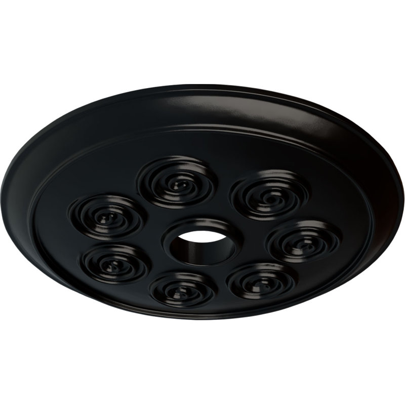 Médaillon de plafond en spirale 25 1/4 po x 4 po x P 2 po (convient aux auvents jusqu'à 4 po), Noir de jais