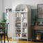 Grand garde-manger, armoire de rangement arquée avec portes et tablettes réglables, armoire autoportante blanche pour la lessive, salle à manger, salon, salle de bain-1603816324