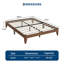 Base de lit plateforme en bois, pieds en bois et support central en métal robuste, lattes en bois, aucun sommier requis-129632076-129632077