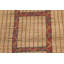 Vintage Square Tuareg Mat In Red And Green Tribal Geometric Patterns