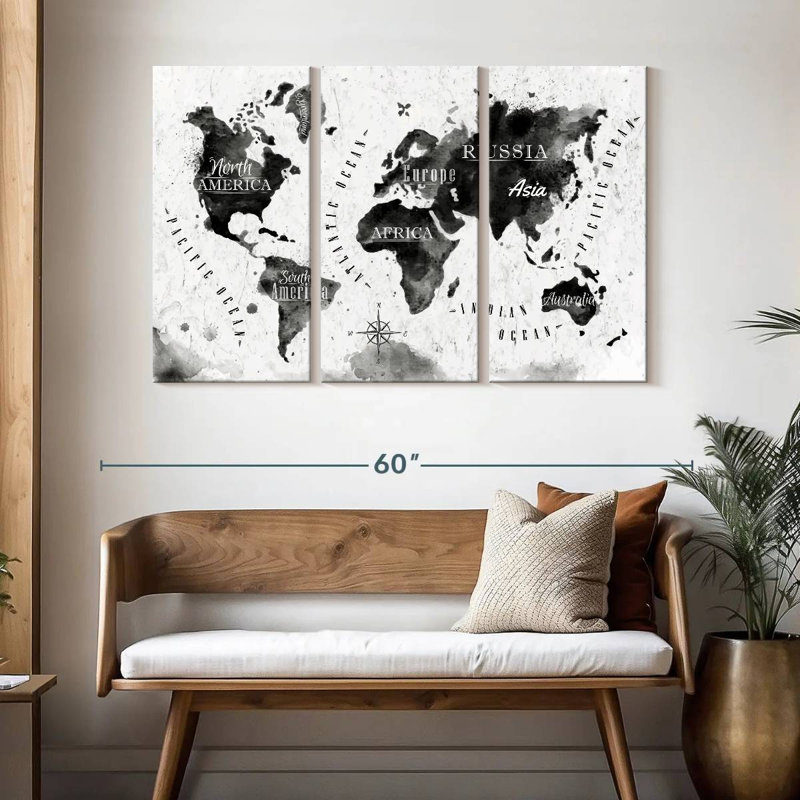 Aliaz Map, 32" H x 50" W