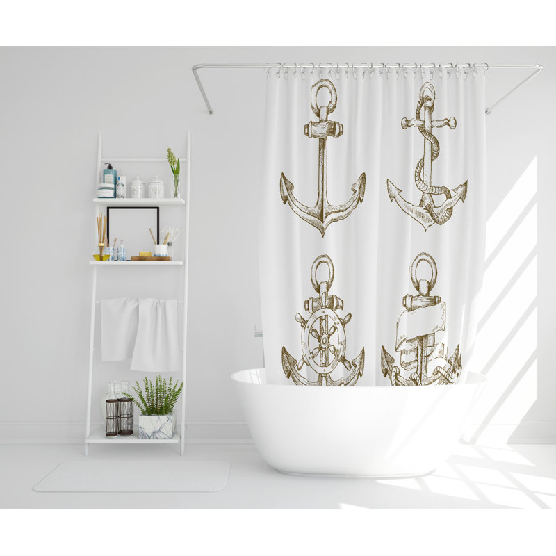 Bianca Polyester Shower Curtain Set, 168cm H x 168cm W