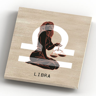 Kana Zodiac Libra - Print on Wood