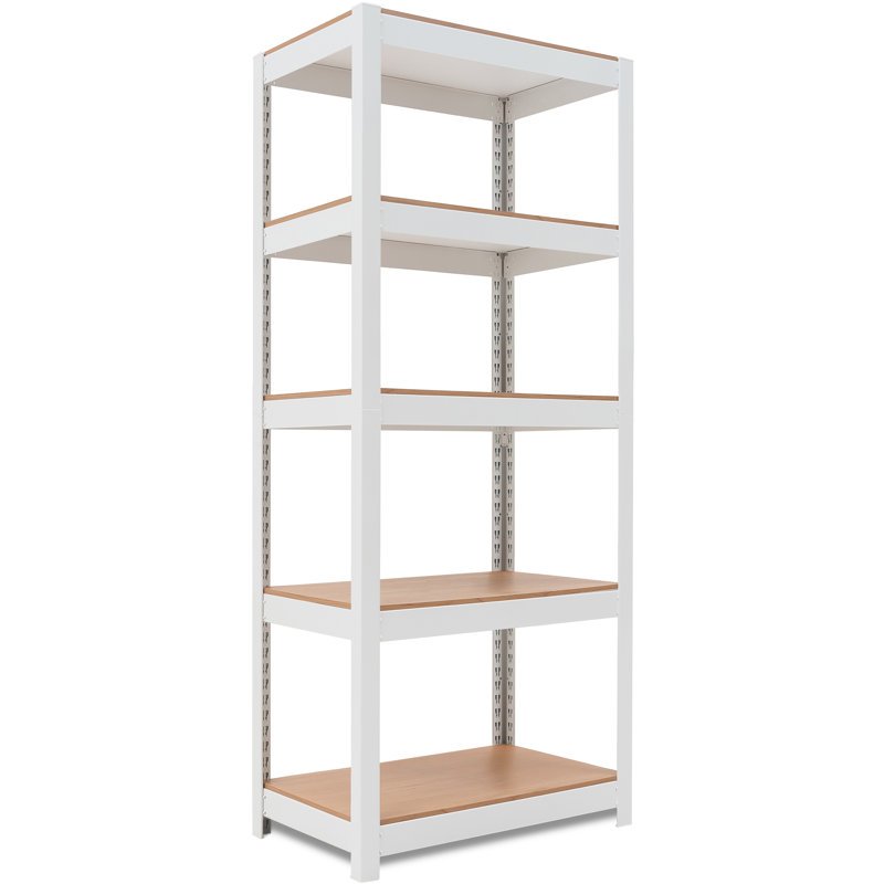 Tablette réglable 24 po à 5 niveaux pour garde-robe, garde-manger et bureau personnel, blanc, paquet de 1, Blanc