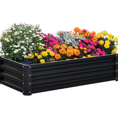 Bac de jardin surélevé, 122 cm x 63 cm, galvanisé, gris, pour légumes, fleurs, plantes et herbes aromatiques - Abundant Space 1' Bac en acier galvanisé pour plantes et herbes aromatiques, terreau respirant gris