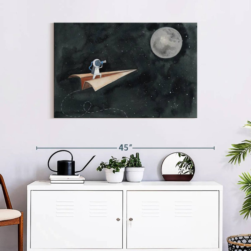 Avion en papier jusqu'à la lune, H 24 po x l 36 po