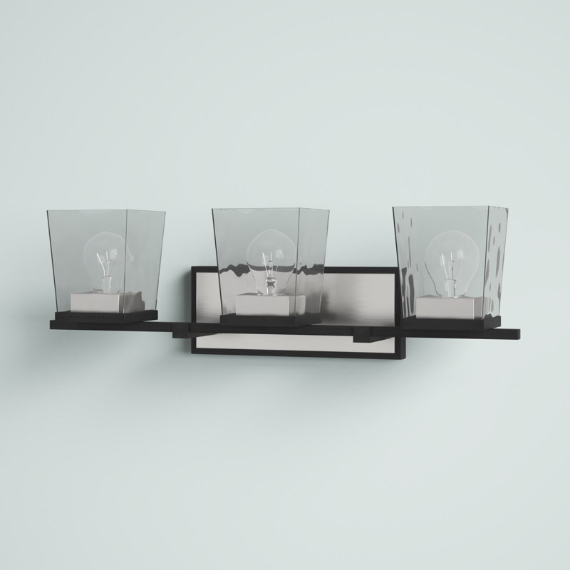 Éclairage de salle de bain à intensité variable 3 lumières Braydon, Nickel brossé